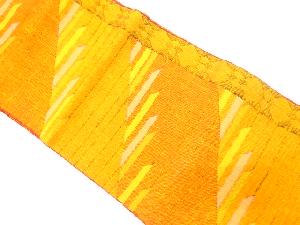 手織り真綿紬　幾何学模様織り出し　名古屋帯